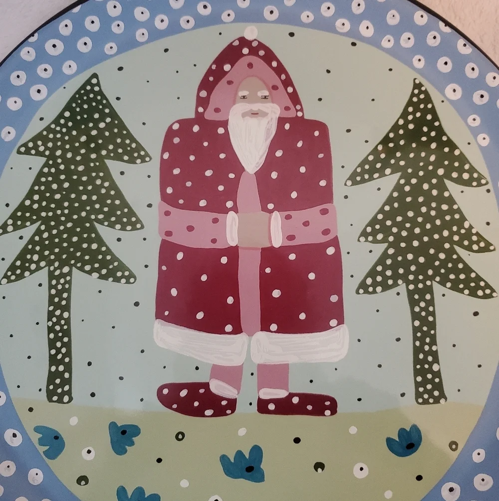 Droll Designs Essex Collection Portugal Santa Christmas Serving Platter